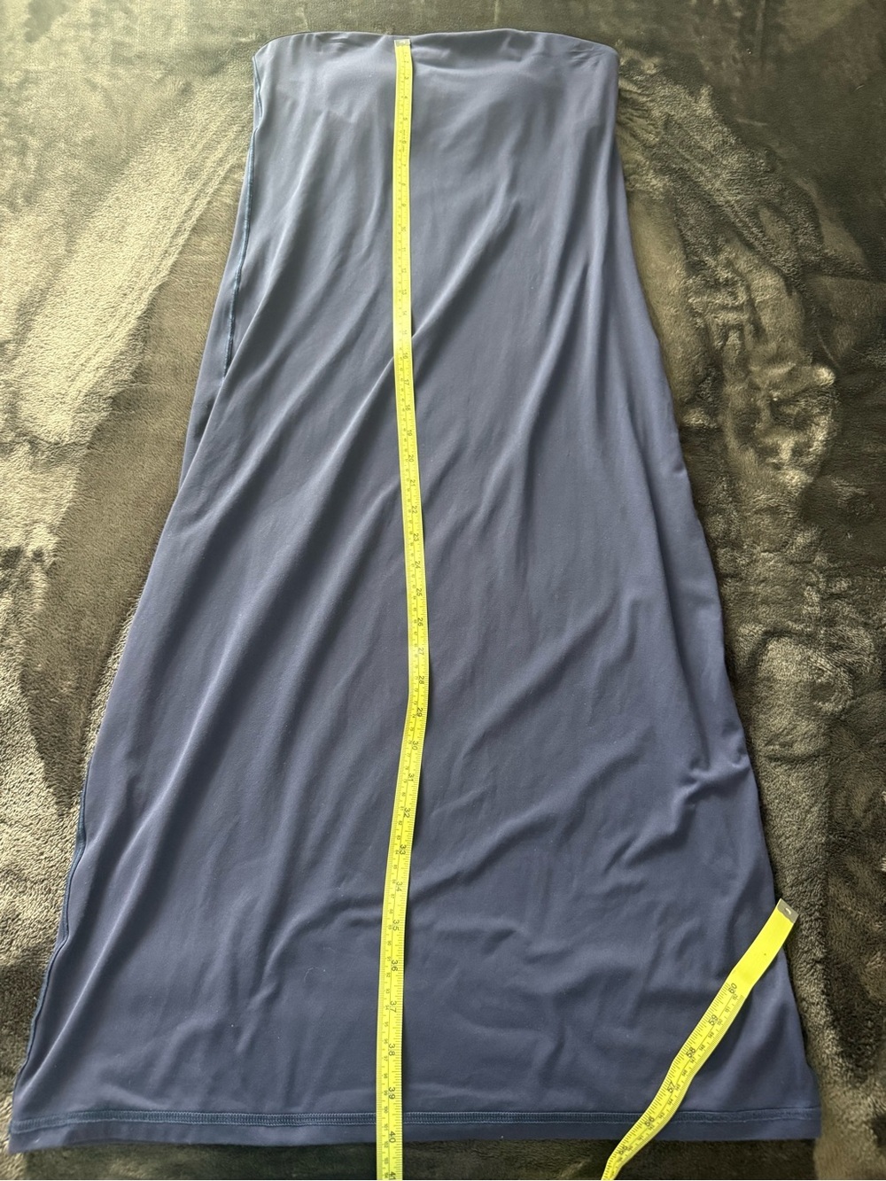 Navy Blue Strapless Midi Dress - Picture 8 of 8